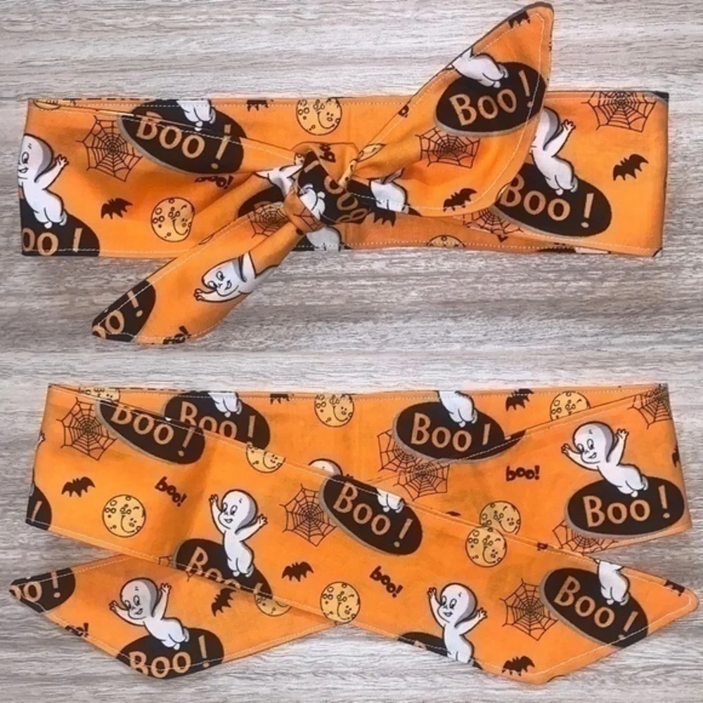 Casper The Friendly Ghost Halloween tie hair wrap 50s style headband new